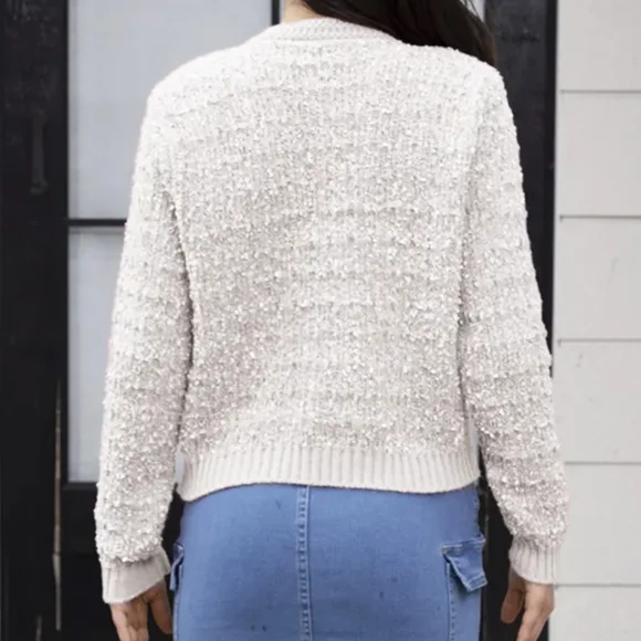 Essential Elegance Buttoned Cardi - White - Picture 2 of 3